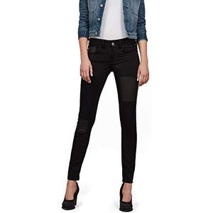 G-STAR RAW Lynn Mid Waist Skinny Restored Jeans voor dames, zwart (Rinsed Restored 8970-9947)., 25W x 32L