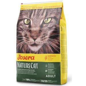 JOSERA NatureCat (1 x 10 kg), graanvrij kattenvoer met gevogelte en zalm-eiwitten, super premium droogvoer voor volwassen katten, per stuk verpakt