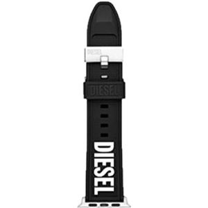 Diesel Zwart Siliconen Bandje voor Apple Watch® voor Heren, DSS0011