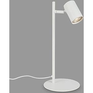 BRILONER - Verstelbare tafellamp, zwenkbare tafellamp, bureaulamp, snoerschakelaar, 1x GU10 fitting max. 9 watt, wit, 38,5 cm