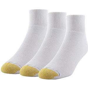 Gold Toe Kwart herensokken, niet bindend, 3 paar sokken, wit, large (3 stuks), wit, Large