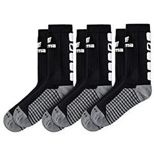 Erima Unisex 3-pack Classic 5-c sokken, zwart/wit, 39-42 EU