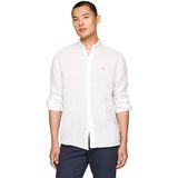 Tommy Hilfiger Mannen Pigment Geverfd Li Solid Rf Shirt Casual Shirts, Wit, 3XL, Optisch Wit, 3XL grote maten tall