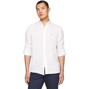 Tommy Hilfiger Mannen Pigment Geverfd Li Solid Rf Shirt Casual Shirts, Wit, 3XL, Optisch Wit, 3XL grote maten tall