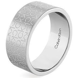 Calvin Klein Heren CK ICONIC FOR HIM Collectie Ring Roestvrij staal - 35000437F, 64, Metaal, Geen edelsteen