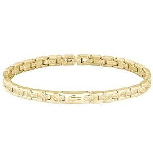 Lacoste METROPOLE Collectie Schakelarmband in roestvrij staal, versierd met petit piqué-patroon - Verkrijgbaar voor hem en voor haar