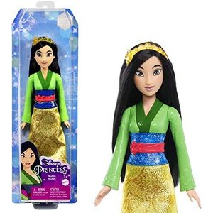 Mattel Disney Prinsessenspeelgoed, Mulan Beweegbare Modepop met Glinsterende Kleding en Accessoires Geïnspireerd op de Disney Film, Cadeau voor Kinderen HLW14