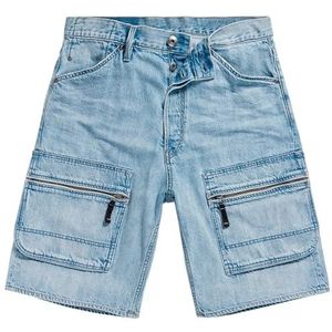 Denim Cargo Loose Short, Blauw (Sun Faded Cloudburst D24442-d536-g339), 32W