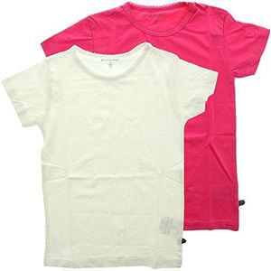 Minymo 2-pack baby meisjes t-shirt, korte mouwen, leeftijd 18-24 maanden, maat: 92, kleur: roze en wit, 3933