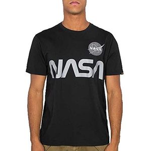 ALPHA INDUSTRIES - NASA Reflective T-shirt - Zwart - Katoen