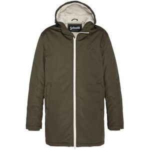 Schott - BLUSTER - Lange Windjack - Kaki - Polyester Materiaal