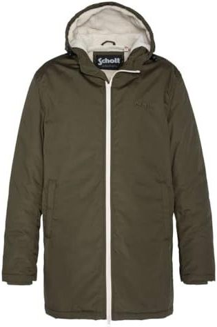 Schott - BLUSTER - Lange Windjack - Kaki - Polyester Materiaal