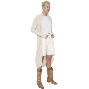 Trendyol Dames Midi Bodycone Bodycon Gebreide Jurk, Beige, S