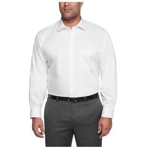 Van Heusen Men's Fit Dress Shirt Ultra Wrinkle Free Flex Collar Stretch (Big and Tall), White, 18.5"" Neck 34""-35"" Sleeve