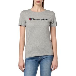 Champion Legacy Icons W - S/S Crewneck T-shirt, grijs melange, XL dames SS24, Grijs Melange, XL