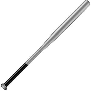 WELLDER Honkbalknuppel van staal, 81 cm, versterkt, super robuust, gewicht 1,1 kg, zwart of zilver met handvat (zilver)
