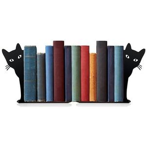 Ecqizer Gluren kat metalen boekensteunen schattige kat boekensteunen voor planken boekenplank decoratieve objecten thuiskantoor bureau boekenplank decor kattenliefhebber geschenken voor vrouwen