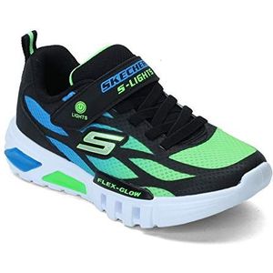 Skechers FLEX-GLOW Sneakers voor jongens, Blauwe Lime, 33.5 EU