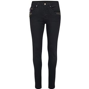 Cream Skinny Jeans Broeken Slim Fit Push Up Mid Waist, Black Denim, 32