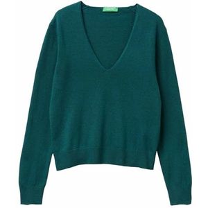 United Colors of Benetton T-shirt met V-hals M/L, Groen, L