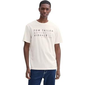 TOM TAILOR T-shirt voor heren, 10332 - Off White, XL