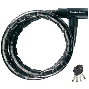 Master Lock Kabelslot voor motorfiets [Sleutel] [2 m Kabel - Gepantserd staal] [Buiten] 8218EURDPS - voor motorfietsen en gewone fietsen
