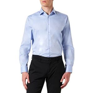 Seidensticker Men's Shaped Fit Overhemd met lange mouwen, lichtblauw, 45, lichtblauw