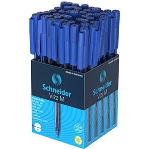 Schneider Vizz balpen (voor gemakkelijk en snel schrijven, schrijfkleur: blauw, lijnbreedte M) 50 stuks