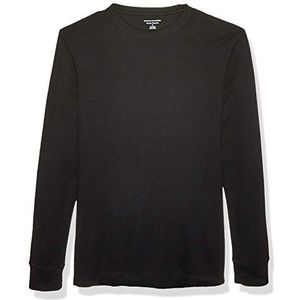 Amazon Essentials Men's Shirt met lange mouwen, wafelpratoon en normale pasvorm, Zwart, XL
