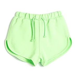Koton Basic katoenen shorts met trekkoord voor meisjes, groen (786), 4-5 Jaar