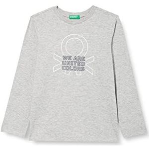 United Colors of Benetton T-shirt met lange mouwen voor jongens, Grijs Melange 501, 170 cm