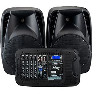 Laney AUDIOHUB-serie AH2500D - Draagbaar PA-systeem - 2x500W - 6 kanalen Bluetooth en FX - Inclusief 2 microfoons - DJ, Fitness, Conferentie, Party