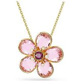 Swarovski Florere ketting, Bloem, Roze, Goudkleurige toplaag