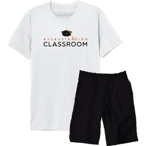 Assassination Classroom ""Assassination Logo"" MEASSASPY001 pyjama voor heren, wit/zwart, maat S, Wit/Zwart, S