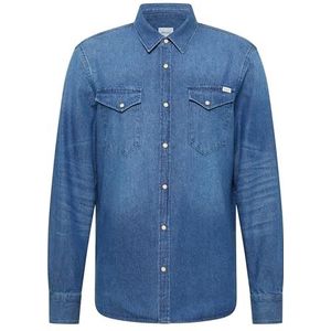 MUSTANG Style Duver hemd, middenblauw 502, S voor heren, middenblauw 502, S