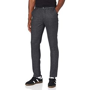 Superdry Heren Core Wool Slim Chino Casual Pants, Charcoal Grindle, 30W x 32L