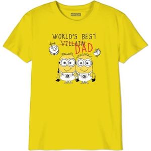 Minion Mosters World's Best Dad Sketech BOUTMINTS023 T-shirt voor jongens, geel, maat 14 jaar, Geel, 14 Jaren