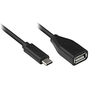 Good Connections USB C naar USB 2.0 A aansluiting OTG adapterkabel voor smartphone, tablet - compatibel met Samsung, Huawei, iPad Air 2020, MacBook Pro en nog veel meer. - ca. 10 cm