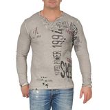 KEY LARGO Heren Speed Button T-shirt, Zilver (1107), L
