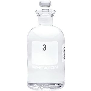 Wheaton 227497-04 BOD-fles, 300 ml, robotstop, genummerd 73-96, 69 mm diameter x 165 mm hoogte (geval van 24)
