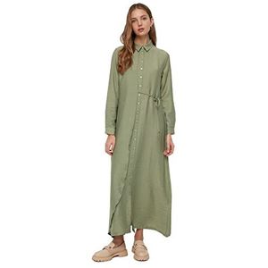 Trendyol Dames Modest Maxi Skater Regular Geweven Bescheiden Jurken Groen, Groen, 66