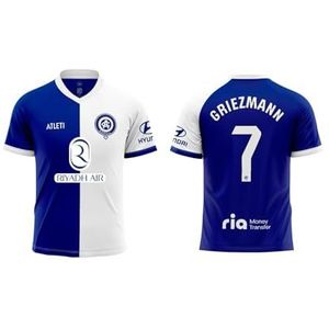 Atlético de Madrid Griezmann 7 uittenue 23-24, officiële replica voor volwassenen, blauw en wit, maat XXL