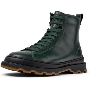 Brutus - K400816-005 - Leren Enkellaarsjes - Groen - Plat - Ritssluiting - Casual