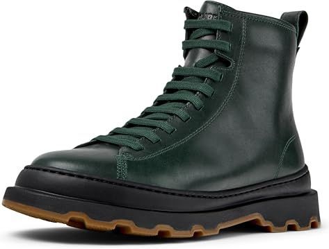 Brutus - K400816-005 - Leren Enkellaarsjes - Groen - Plat - Ritssluiting - Casual