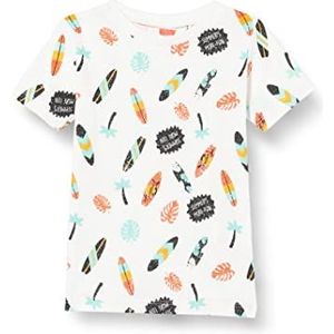 Koton Bedrukt T-shirt met korte mouwen van katoen, uniseks, baby, Ecru Design (03e), Size: 9/12 meses