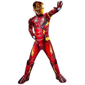 Rubies Iron Man Premium kostuum voor jongens en meisjes, jumpsuit met 3D-uitrusting en reactor, laarsovertrek, masker en handschoenen, officieel Marvel kostuum voor carnaval, Halloween, verjaardag,