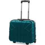 Suitline - Pilotenkoffer handbagage harde koffer 2 rollen business trolley, TSA, ABS mat aquagroen