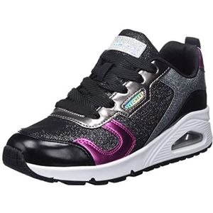 Skechers 310513L BKMT, gymschoenen voor heren, zwart PU & mesh/Multi & H.Pink Trim, 41 EU, Black PU Mesh Multi H Pink Trim, 41 EU