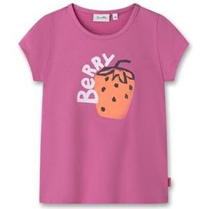 Sanetta T-shirt voor meisjes, korte mouwen, 100% biologisch katoen, berry, 140 cm