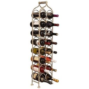 Biscottini Wijnrek van smeedijzer, wijnrek voor water en wijn, 24,5 x 12,5 x 105,5 cm (l x b x h), wijnrek voor 16 flessen